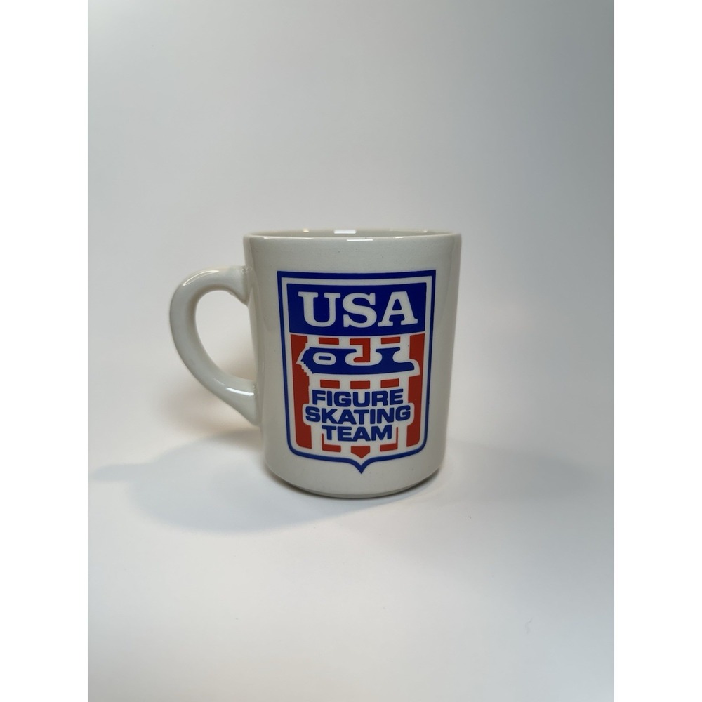 Vintage USA Figure Skating Team Campbells Ceramic Coffee Mug Heat Sensitive